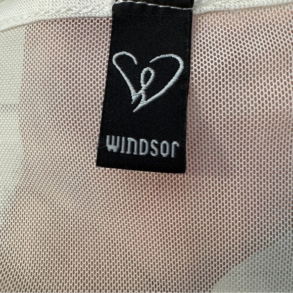 Windsor White Sheer Mesh Bolero Shrug Long Sleeve Small - Picture 3 of 4